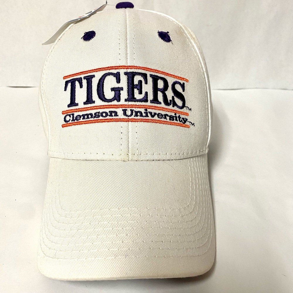 NWT Tigers Clemson University white and purple hat - adjustable